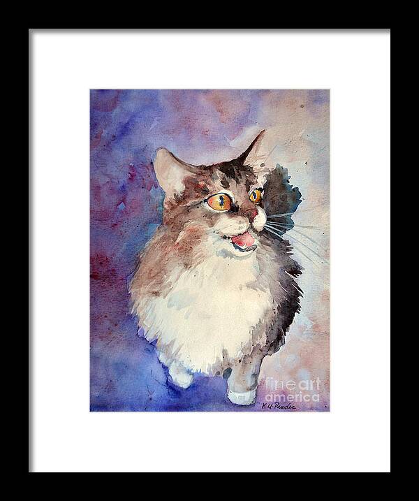 Cat Framed Print featuring the painting Monologue by K M Pawelec