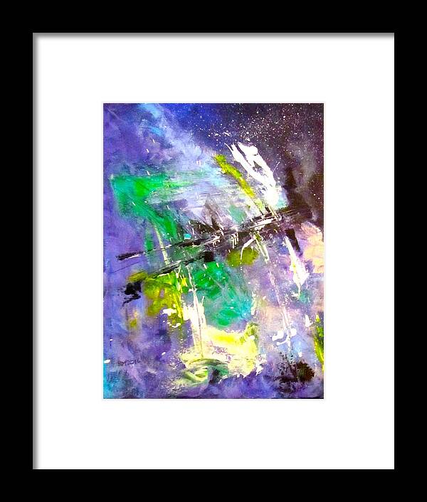 Abstract Framed Print featuring the painting Monsoon by Barbara O'Toole