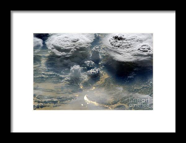 Storm Framed Print featuring the photograph Monsoon Clouds over Bangladesh by NASA Science Source 