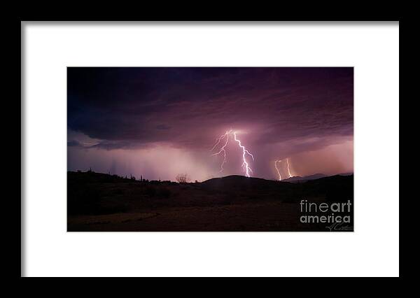 Anthony Citro Photography Framed Print featuring the photograph Monsoon Lightning by Anthony Citro