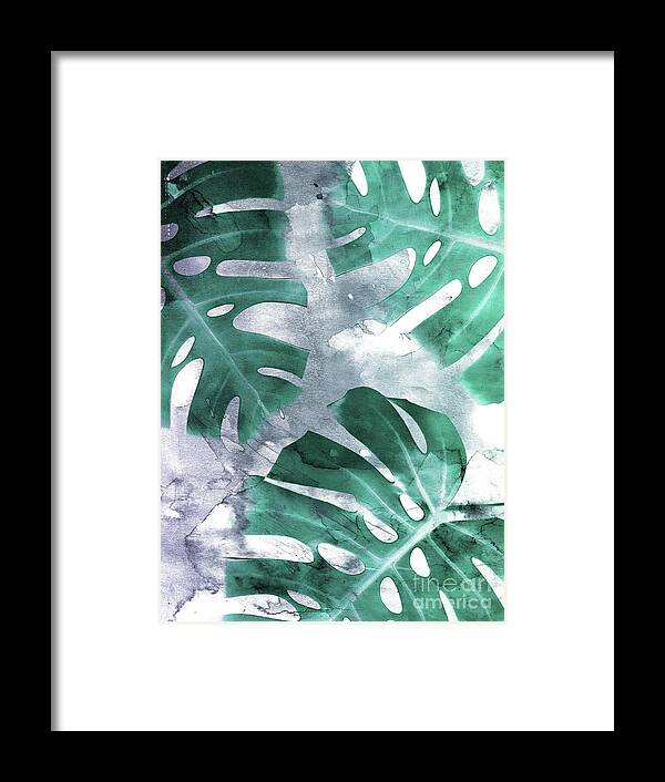 Monstera Framed Print featuring the mixed media Monstera Theme 1 by Emanuela Carratoni
