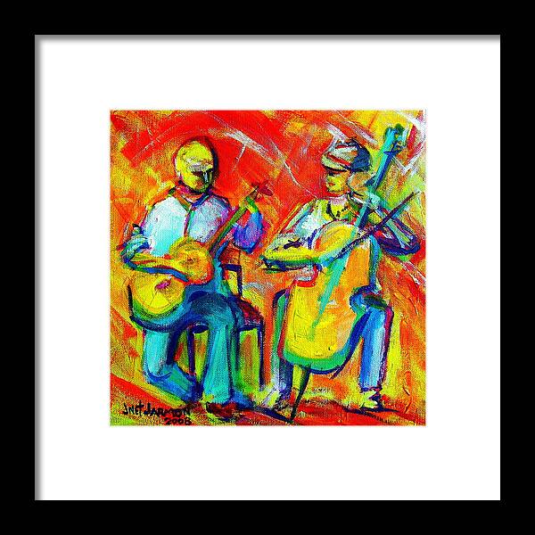 Music Framed Print featuring the painting Montana Skies Performance by Jeanette Jarmon