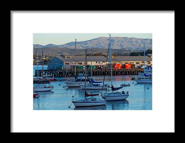 Monterey Framed Print featuring the photograph Monterey Wharf at Sunset by Derek Dean