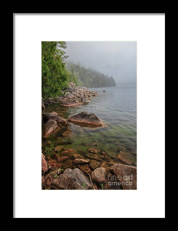 #elizabethdow Framed Print featuring the photograph Moody and Magical Jordan Pond by Elizabeth Dow