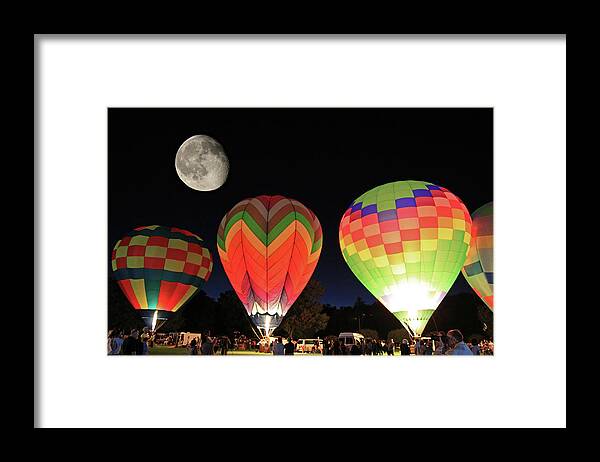 Moon Framed Print featuring the photograph Moon and Balloons by David Freuthal