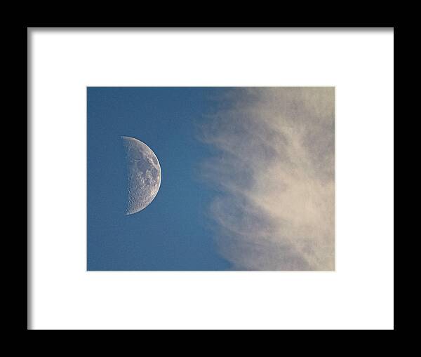 Moon Framed Print featuring the photograph Moon and Clouds by Hartmut Knisel