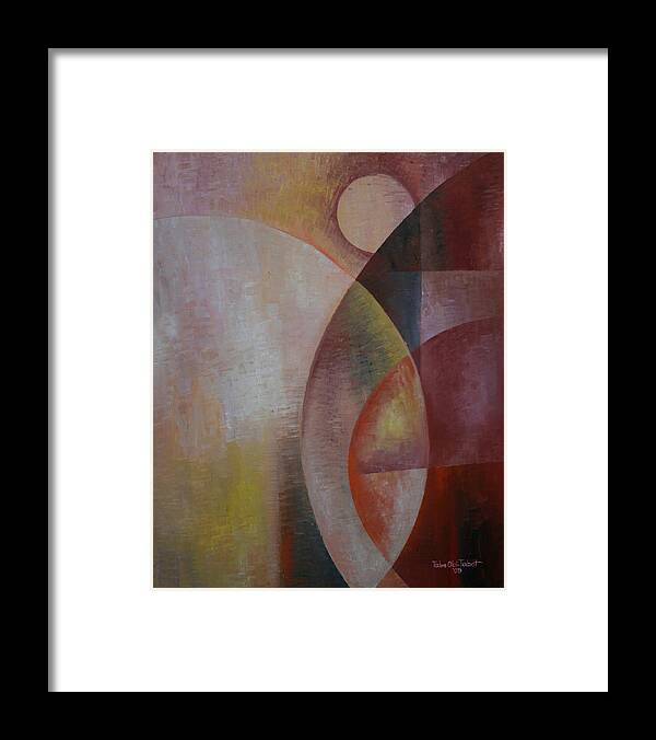 Moon And Shadows Framed Print featuring the painting Moon and Shadows by Obi-Tabot Tabe