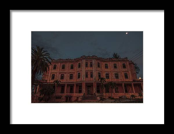 Destination Framed Print featuring the photograph Moonlit architecture Cuba by Art Atkins