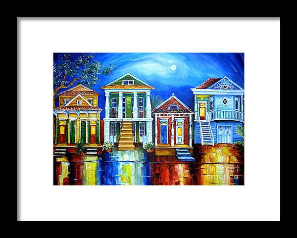 New Orleans Framed Print featuring the painting Moon Over New Orleans by Diane Millsap