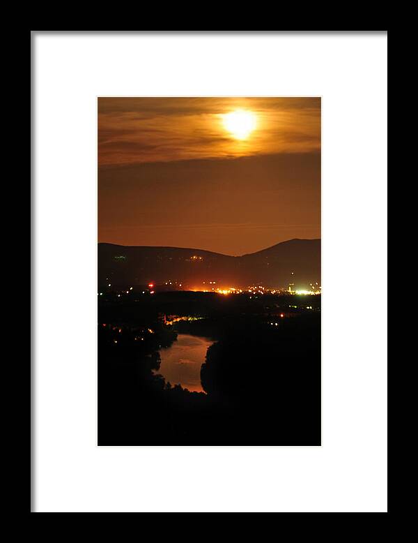 Moon Framed Print featuring the photograph Moon Over Shenandoah by Lara Ellis
