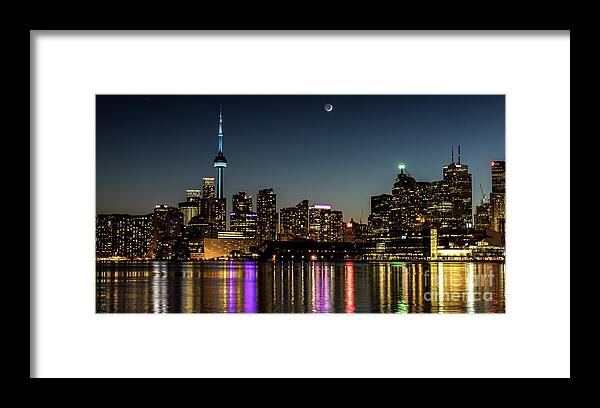Toronto Framed Print featuring the photograph Moon Over Toronto by Phil Spitze