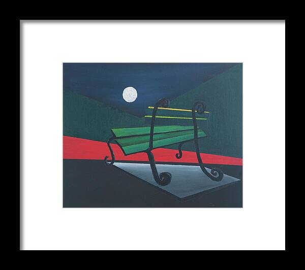 Landscape Framed Print featuring the painting Moon Reflected 2 by Edward Cardini