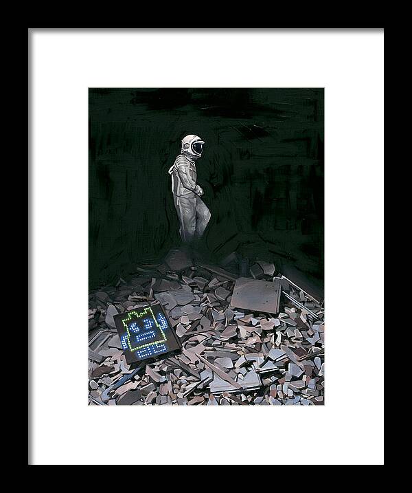 Astronaut Framed Print featuring the painting Mooninite by Scott Listfield