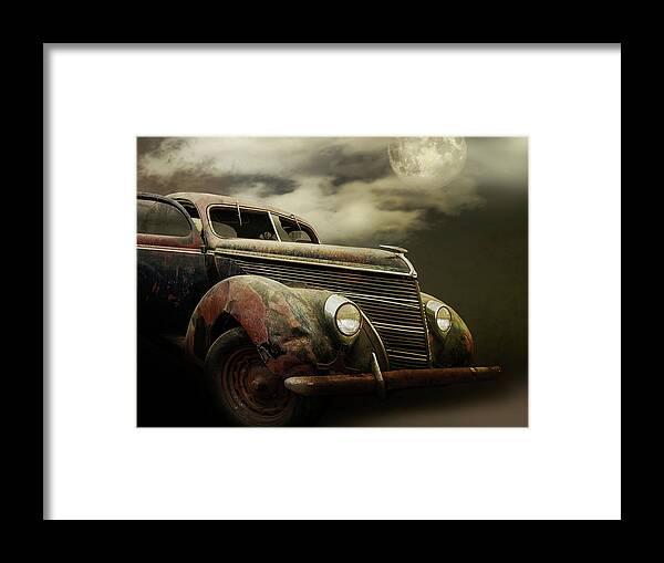 Cars Framed Print featuring the photograph Moonlight And Rust by John Anderson