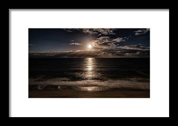 Beach Framed Print featuring the photograph Moonlight - Florida, United States - Travel photography by Giuseppe Milo