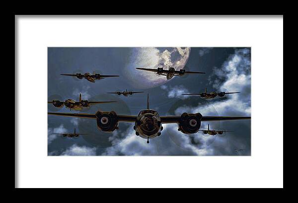 B-26 Framed Print featuring the digital art Moonlight Marauders by David Luebbert