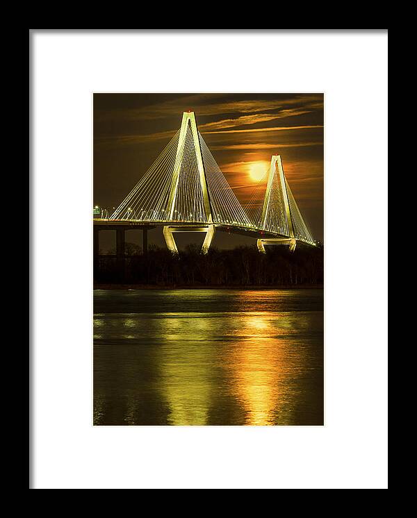 Charleston Framed Print featuring the photograph Moonlight on the Ravenel by Jim Miller