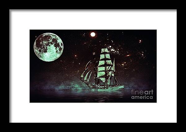 Moonlight Sailing Framed Print featuring the photograph Moonlight Sailing by Blair Stuart