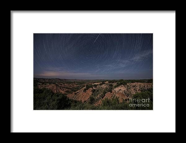 Caprock Canyons Framed Print featuring the photograph Moonlit skies over Caprock Canyons by Melany Sarafis
