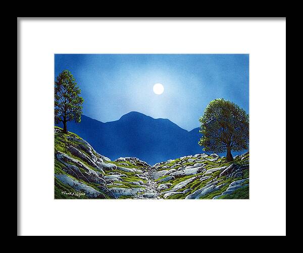 Landscape Framed Print featuring the painting Moonrise by Frank Wilson