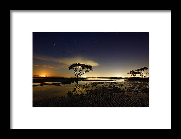 Night Framed Print featuring the photograph Moonrise by Mel Brackstone
