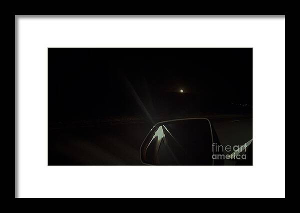 Moonrise Framed Print featuring the photograph Moonrise on The Back Road by Angela J Wright