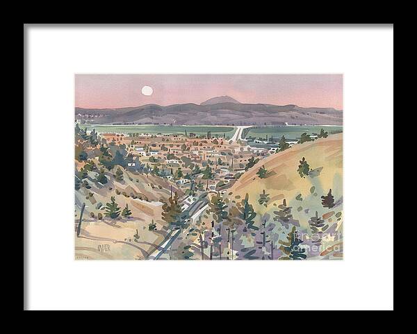 San Mateo Framed Print featuring the painting Moonrise Over San Mateo by Donald Maier