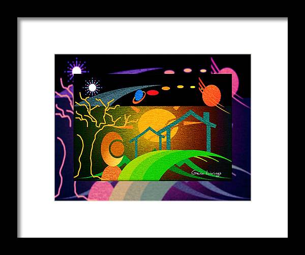 Moon Framed Print featuring the mixed media MoonStruck by Gena Livings