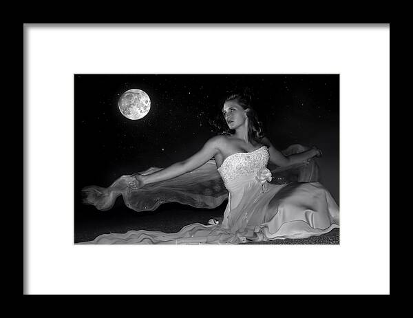 Digital Photo Framed Print featuring the photograph Moonstruck by Jean Hildebrant