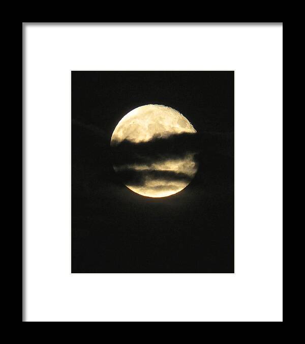 Moonscape Framed Print featuring the photograph Moonwalk Through Clouds by Janice Petrella-Walsh