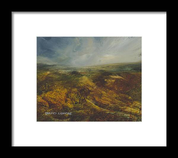 Moorland Framed Print featuring the painting Moorland 71 by David Ladmore