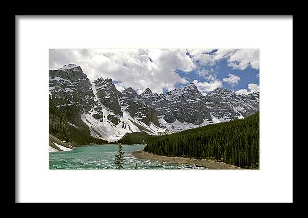 Banff National Park Framed Print featuring the photograph Moraine Lake Jasper National Park Landscape Photograph Canadian Rockies by Larry Darnell