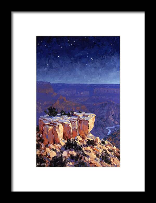 Grand Canyon Framed Print featuring the painting Moran Nocturne by Cody DeLong