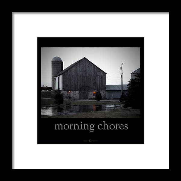 Poster Framed Print featuring the photograph Morning Chores by Tim Nyberg