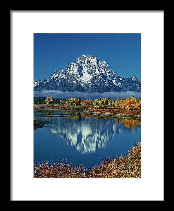 Dave Welling Framed Print featuring the photograph Morning Cloud Layer Oxbow Bend In Fall Grand Tetons National Park by Dave Welling