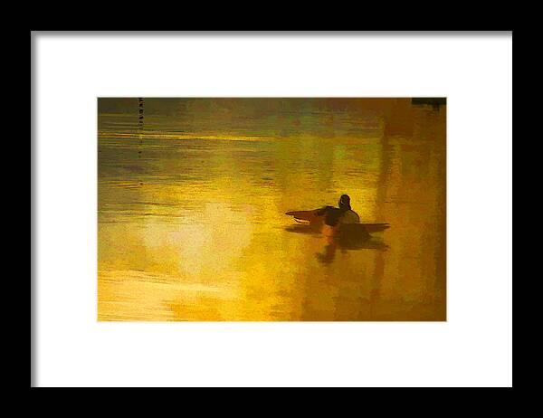Water Framed Print featuring the digital art Morning Ducks by Ches Black