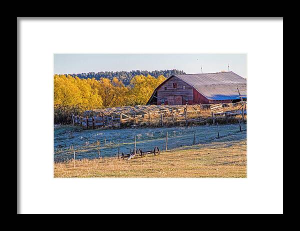 Barn Framed Print featuring the photograph Morning Frost by Alana Thrower