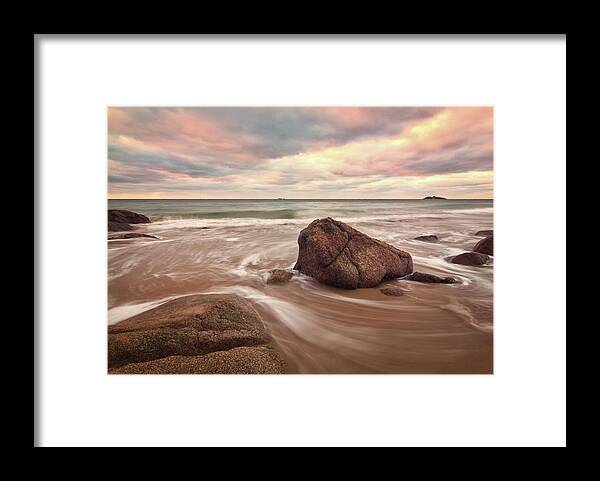 Singing Beach Framed Print featuring the photograph Morning Glow Singing Beach MA by Michael Hubley