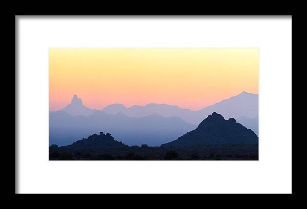 Weavers Needle Framed Print featuring the photograph Morning Hues by Carl Amoth