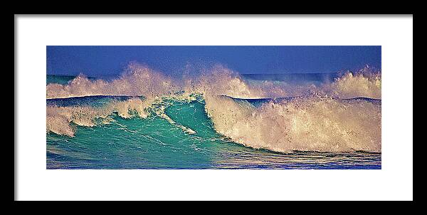 Ocean Waves Framed Print featuring the photograph Morning Light on Breaking Waves by Bette Phelan