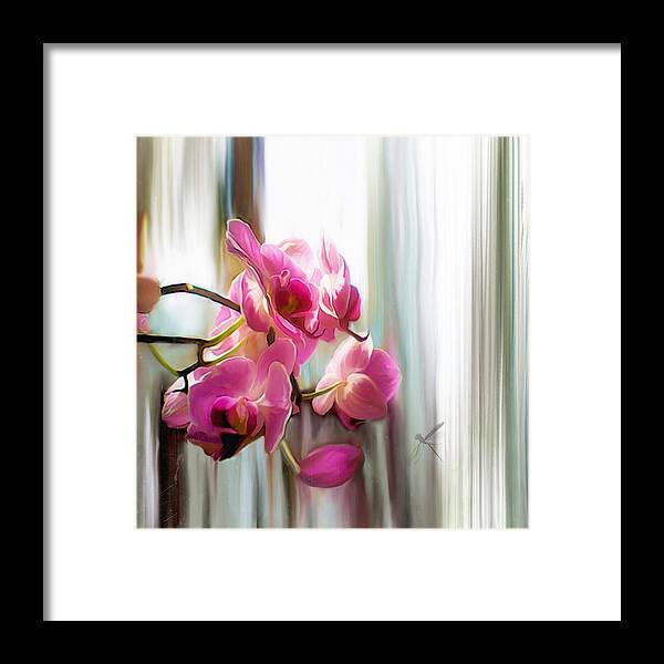 Orchids Framed Print featuring the digital art Morning Light Orchids by Sand And Chi
