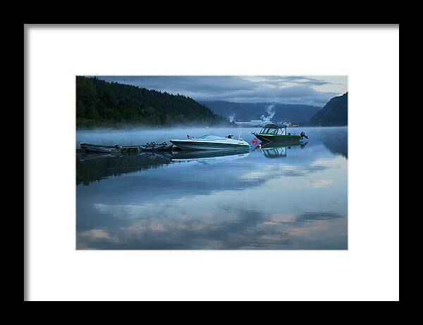Theresa Tahara Framed Print featuring the photograph Morning Mist Adams Lake by Theresa Tahara