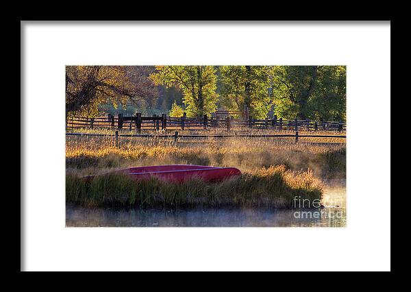 Autumn Colors Landscape Framed Print featuring the photograph Morning Mist by Jim Garrison