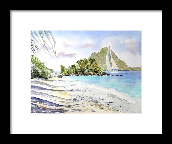 Caribbean Framed Print featuring the painting Morning Shadows, Little Thatch by Diane Kirk