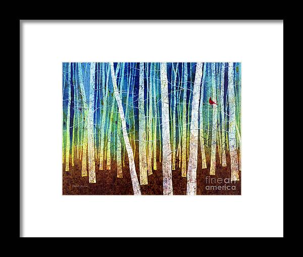 Cardinal Framed Print featuring the painting Morning Song I by Hailey E Herrera