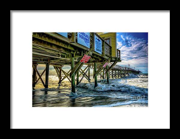 Waves Framed Print featuring the photograph Morning Sun Under the Pier by David Smith