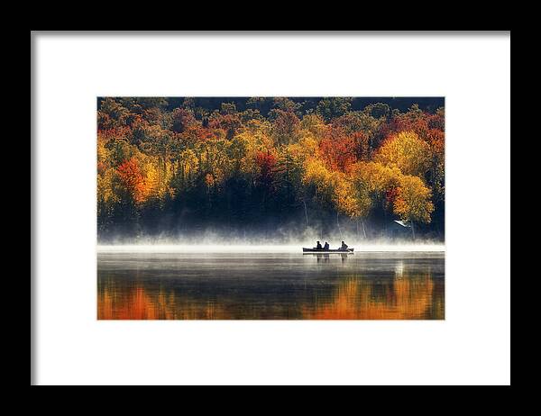 Autumn Framed Print featuring the photograph Sunrise Reflections by Magda Bognar
