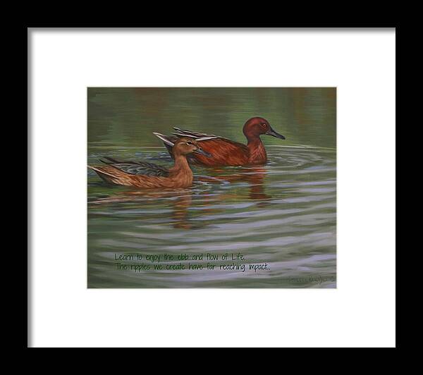 #wildlifepaintings Framed Print featuring the painting Morning Swim by Kathleen Hill
