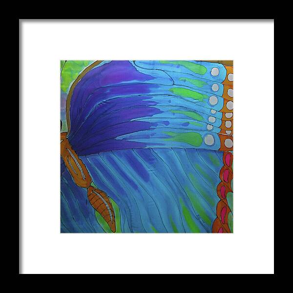 Wing Framed Print featuring the painting Morpho Wing Study by Kelly Smith