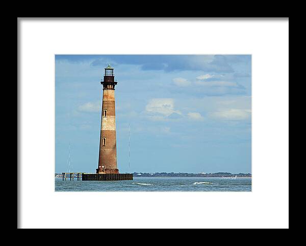 Light Framed Print featuring the photograph Morris Island Lighthouse by Suzanne Gaff